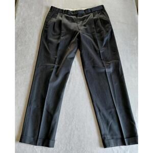 Brooks Brothers 346 Pants 40x33 Charcoal Gray Worsted 100% Wool Heavy Twill